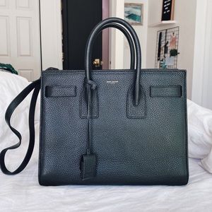 Saint Laurent Sac De Jour Black Grained Leather